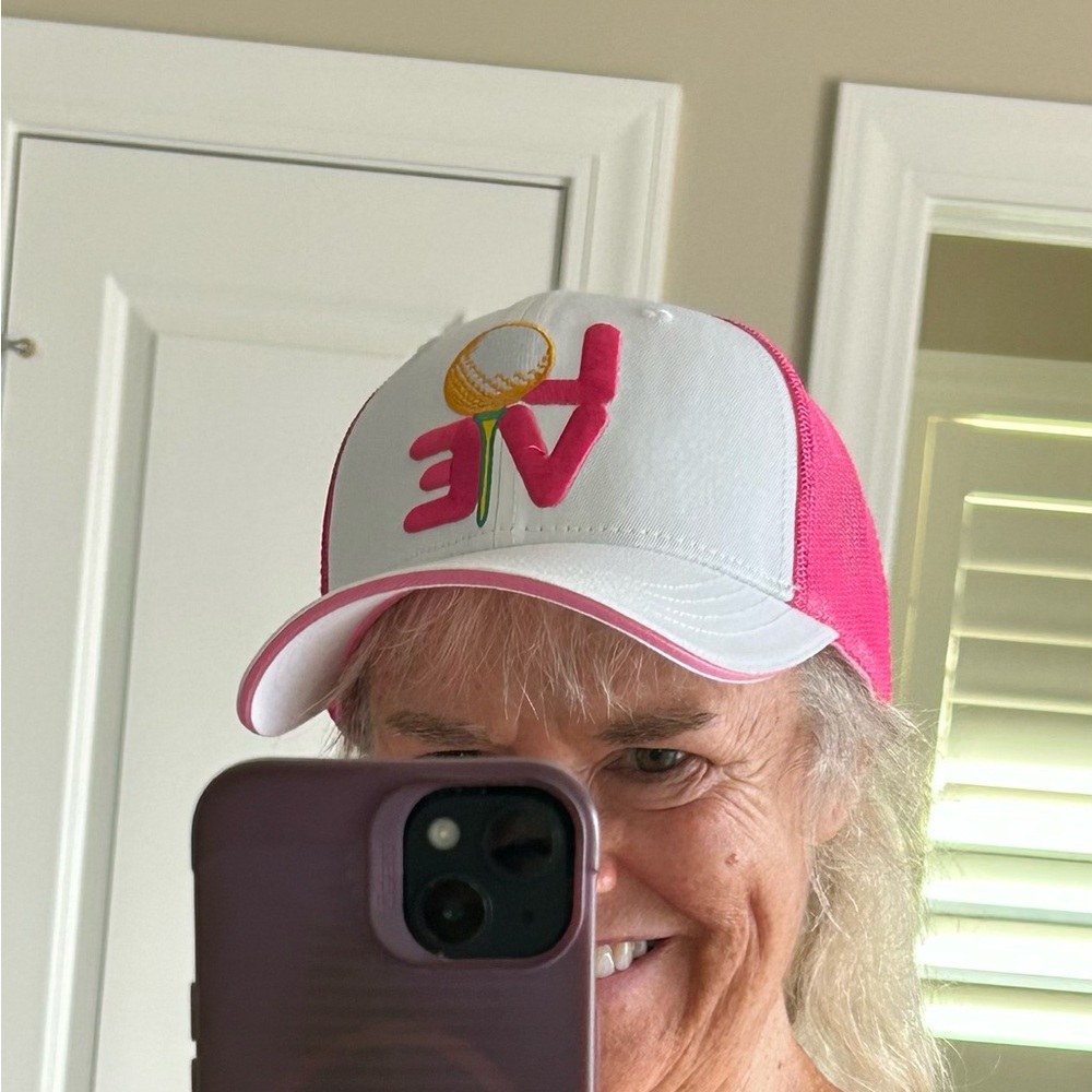 NWT! Awaya Life Women’s Pink/White Golf "Love" Graphic Hat/Cap Adjustable - Picture 6 of 10